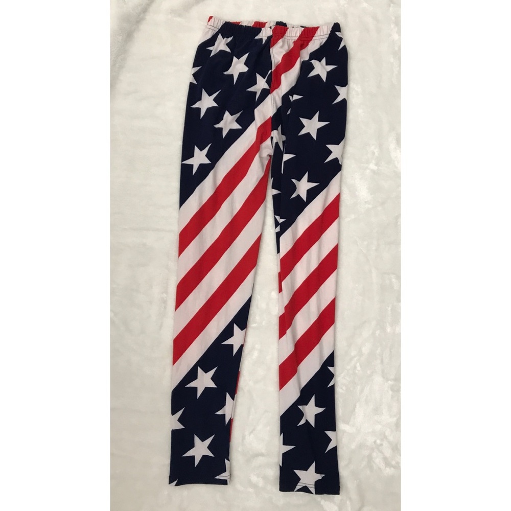American Flag Patriotic Leggings Starts Stripes